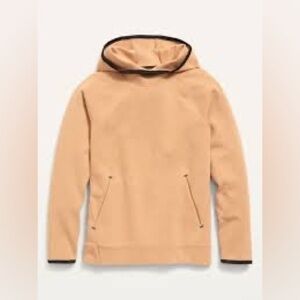 Old Navy Boy’s Active Dynamic Fleece Tan Hoodie Sweatshirt with Black Trim